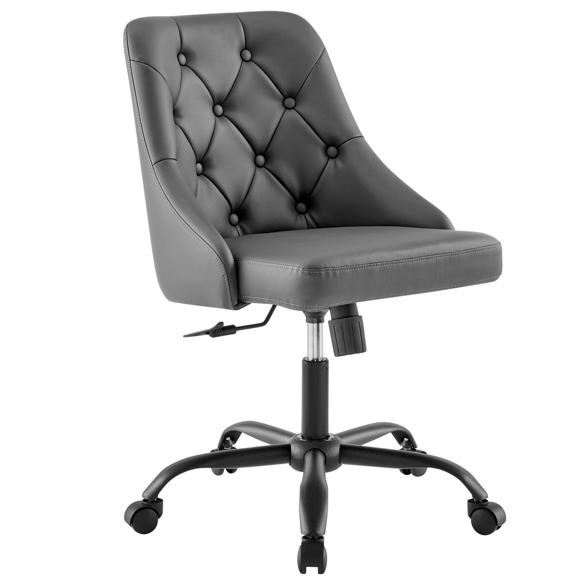 Distinct Tufted Swivel Vegan Leather Office Chair