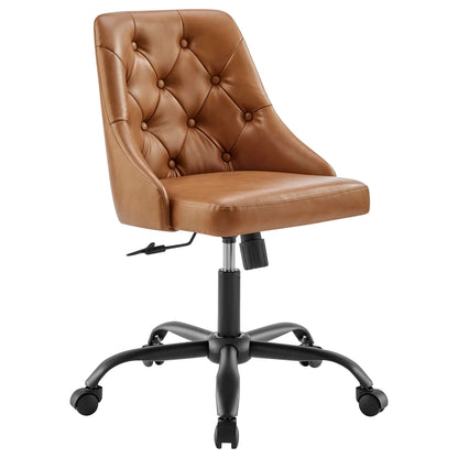 Distinct Tufted Swivel Vegan Leather Office Chair