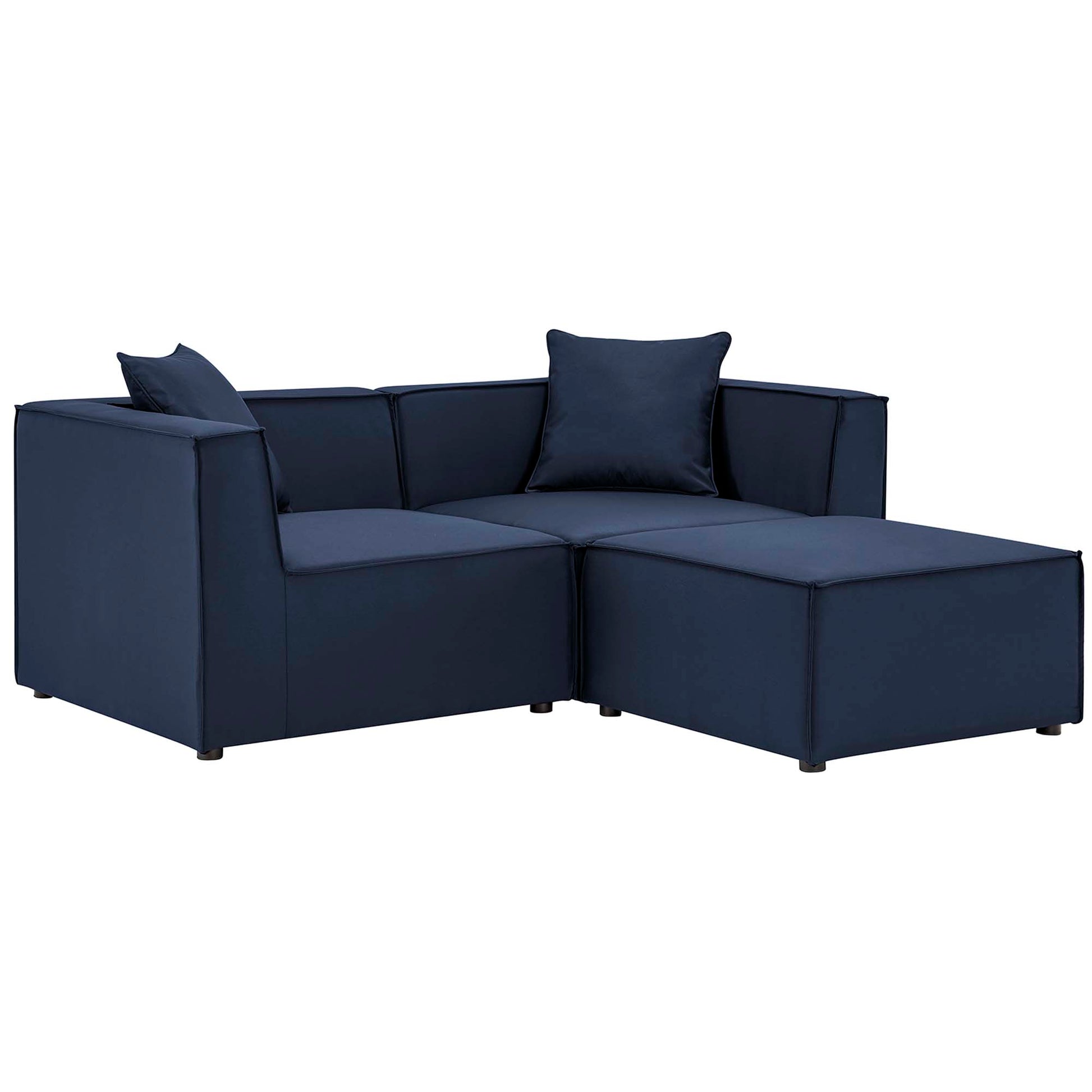 Saybrook Outdoor Patio Upholstered Loveseat and Ottoman Set