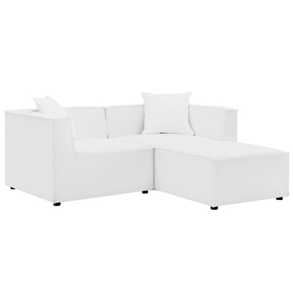 Saybrook Outdoor Patio Upholstered Loveseat and Ottoman Set