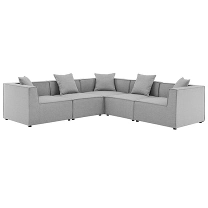 Saybrook Outdoor Patio Upholstered 5-Piece Sectional Sofa