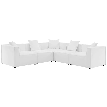 Saybrook Outdoor Patio Upholstered 5-Piece Sectional Sofa