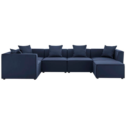 Saybrook Outdoor Patio Upholstered 6-Piece Sectional Sofa