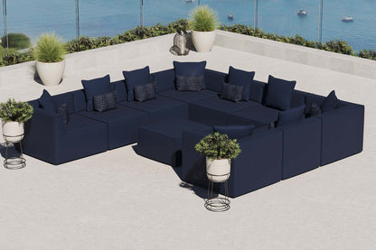 Saybrook Outdoor Patio Upholstered 10-Piece Sectional Sofa