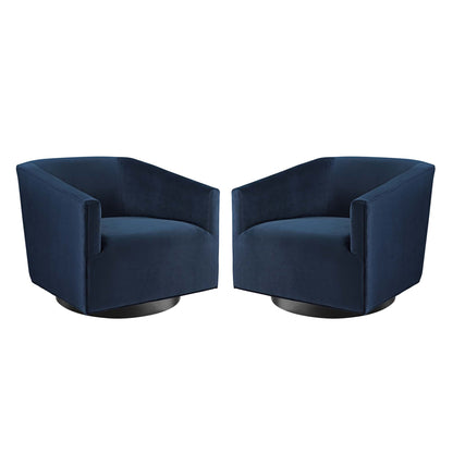 Twist Swivel Chair Performance Velvet Set of 2