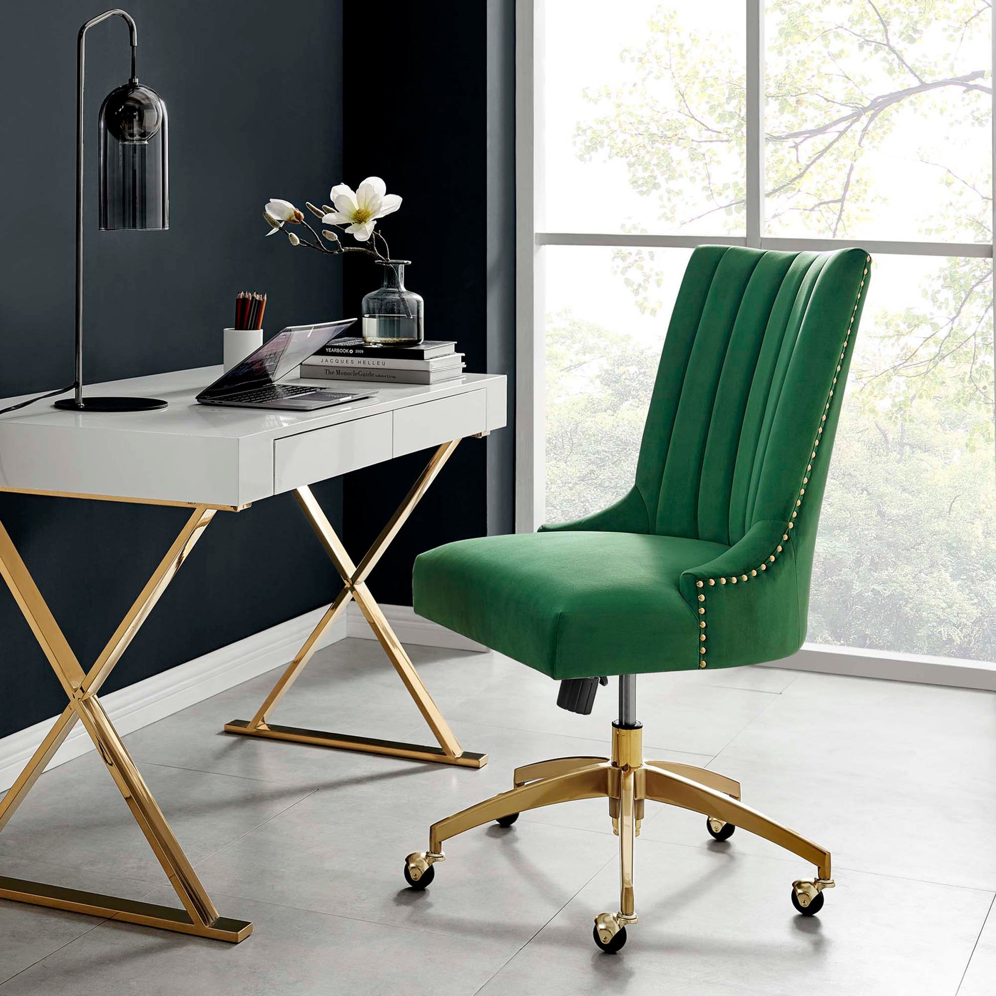 Empower Channel Tufted Performance Velvet Office Chair