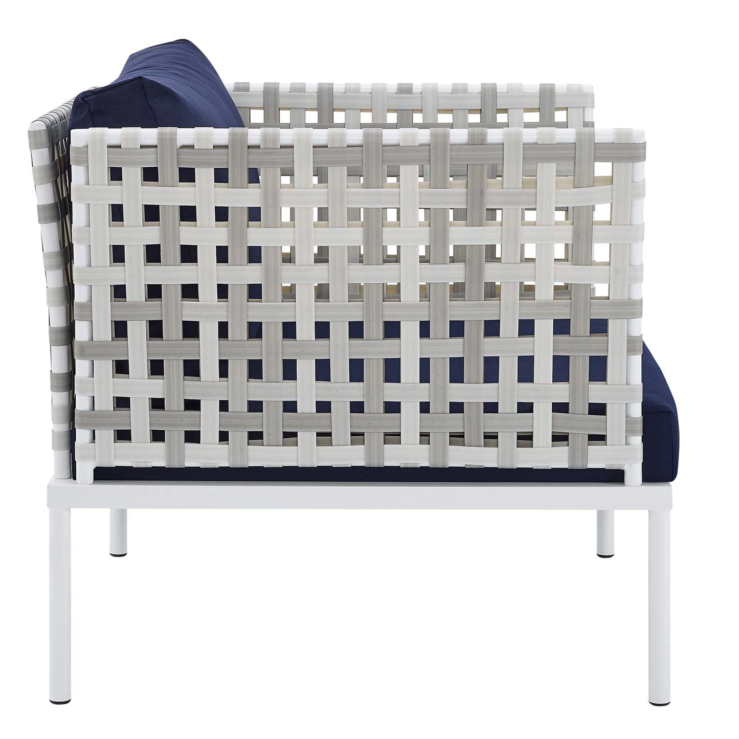 Harmony 3-Piece Sunbrella® Basket Weave Outdoor Patio Aluminum Seating Set