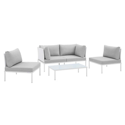 Harmony 4-Piece Sunbrella® Outdoor Patio Aluminum Seating Set