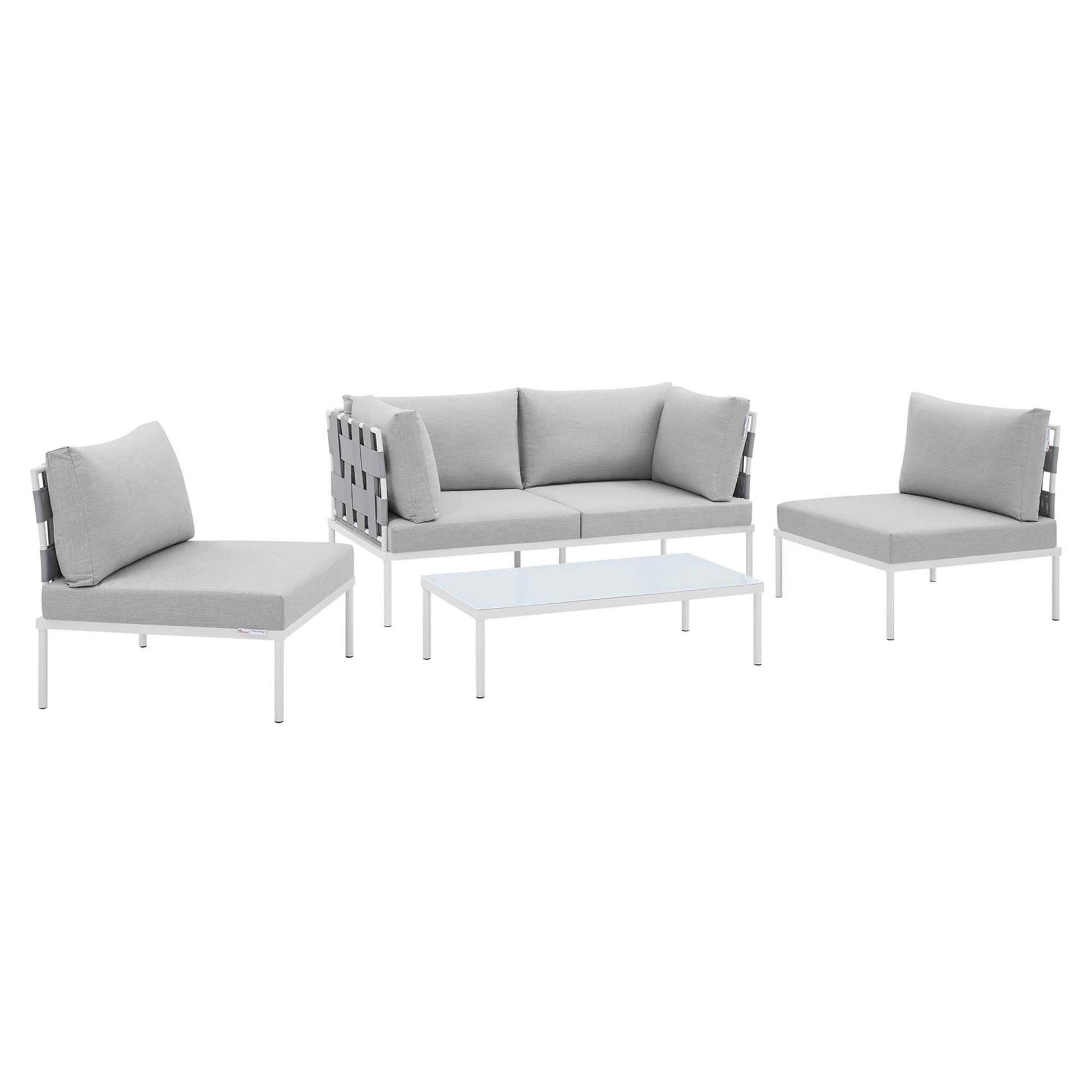 Harmony 4-Piece Sunbrella® Outdoor Patio Aluminum Seating Set