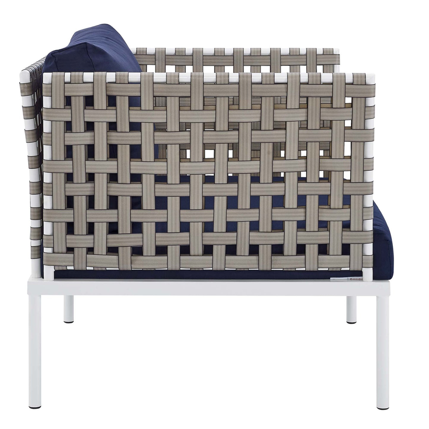 Harmony 5-Piece Sunbrella® Basket Weave Outdoor Patio Aluminum Seating Set