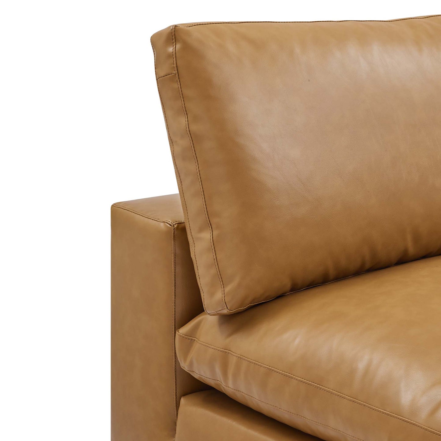 Commix Down Filled Overstuffed Vegan Leather Armless Chair