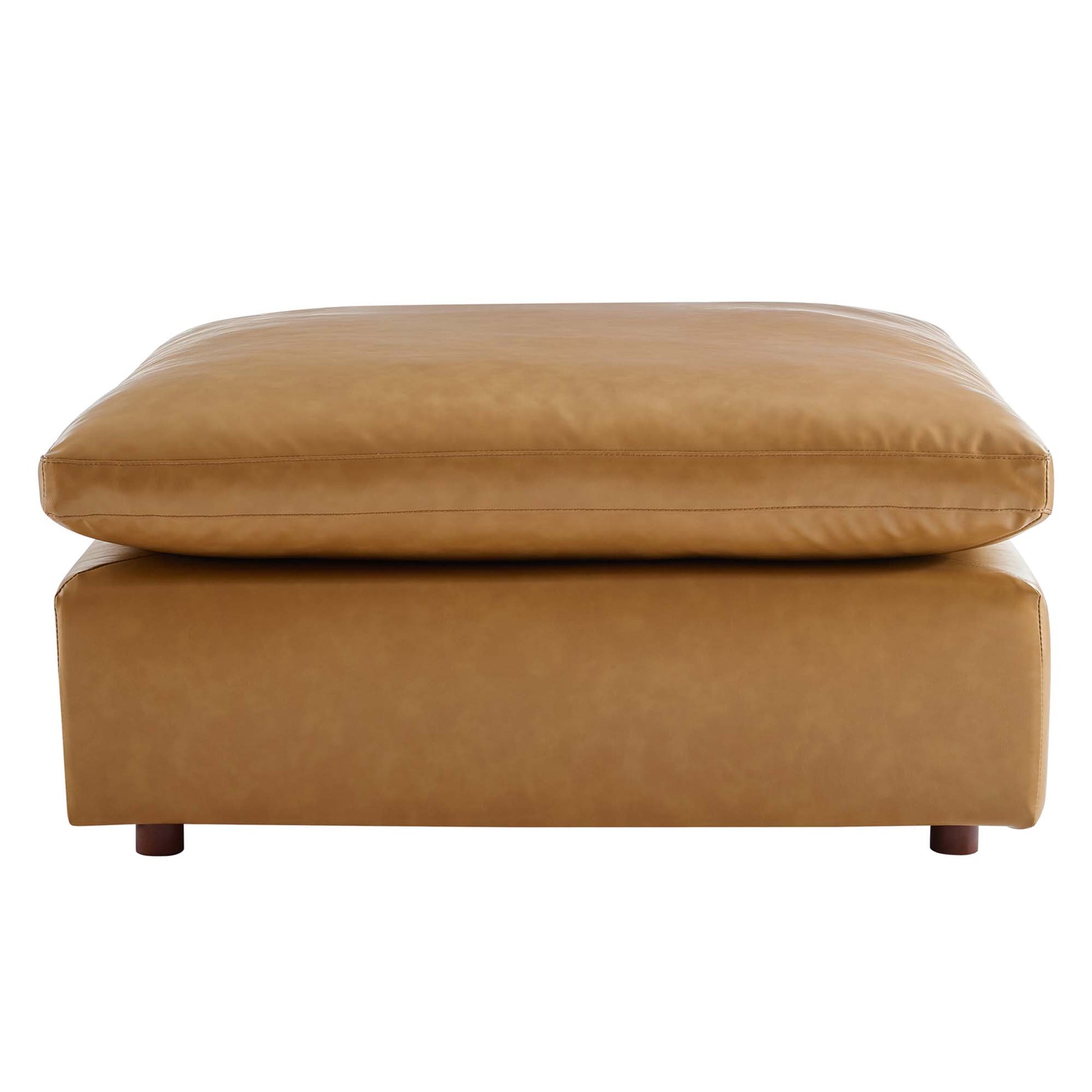 Commix Down Filled Overstuffed Vegan Leather Ottoman