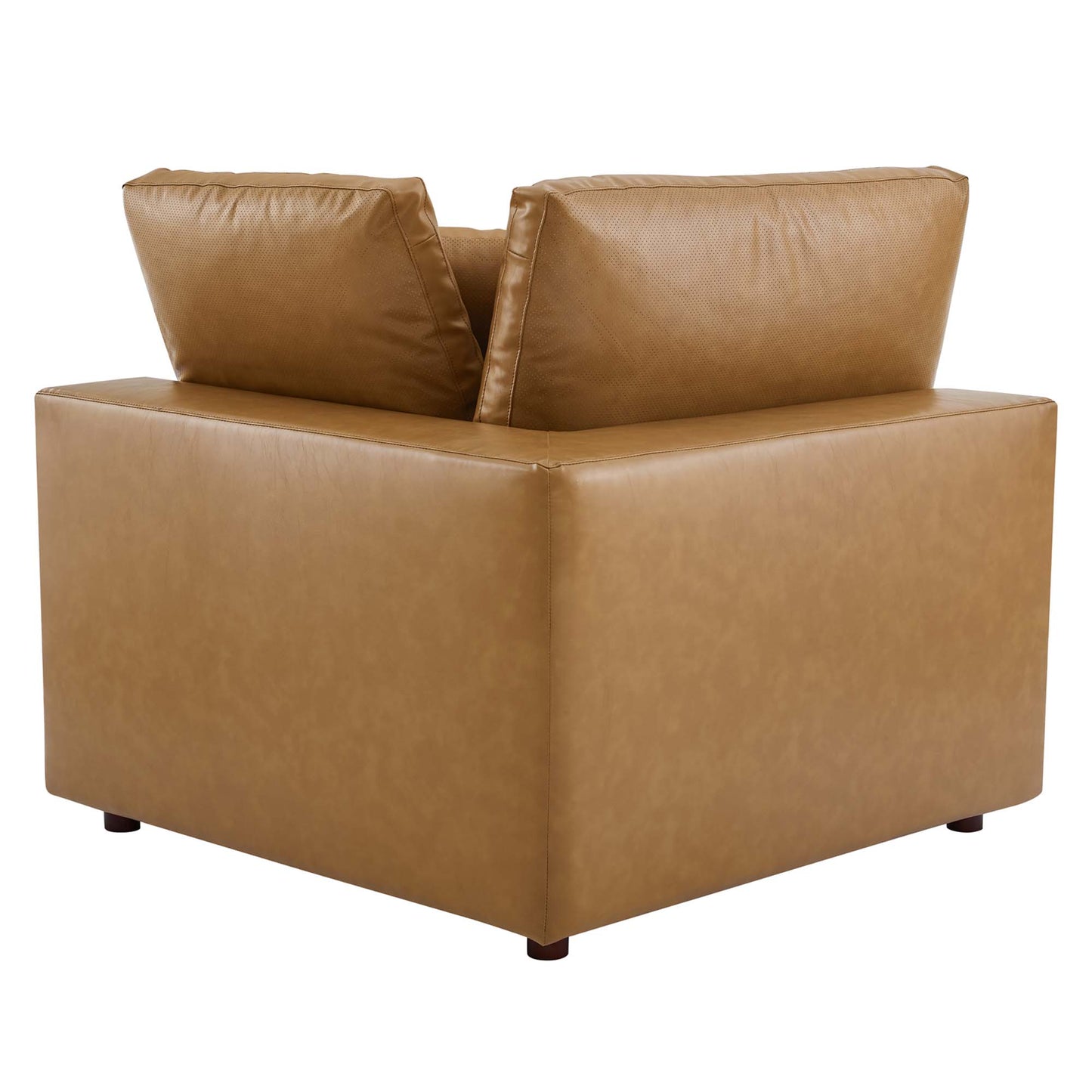 Commix Down Filled Overstuffed Vegan Leather Corner Chair