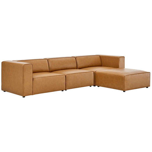 Mingle Vegan Leather Sofa and Ottoman Set