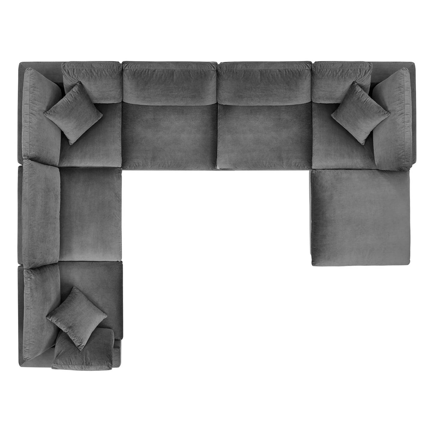 Commix Down Filled Overstuffed Performance Velvet 7-Piece Sectional Sofa