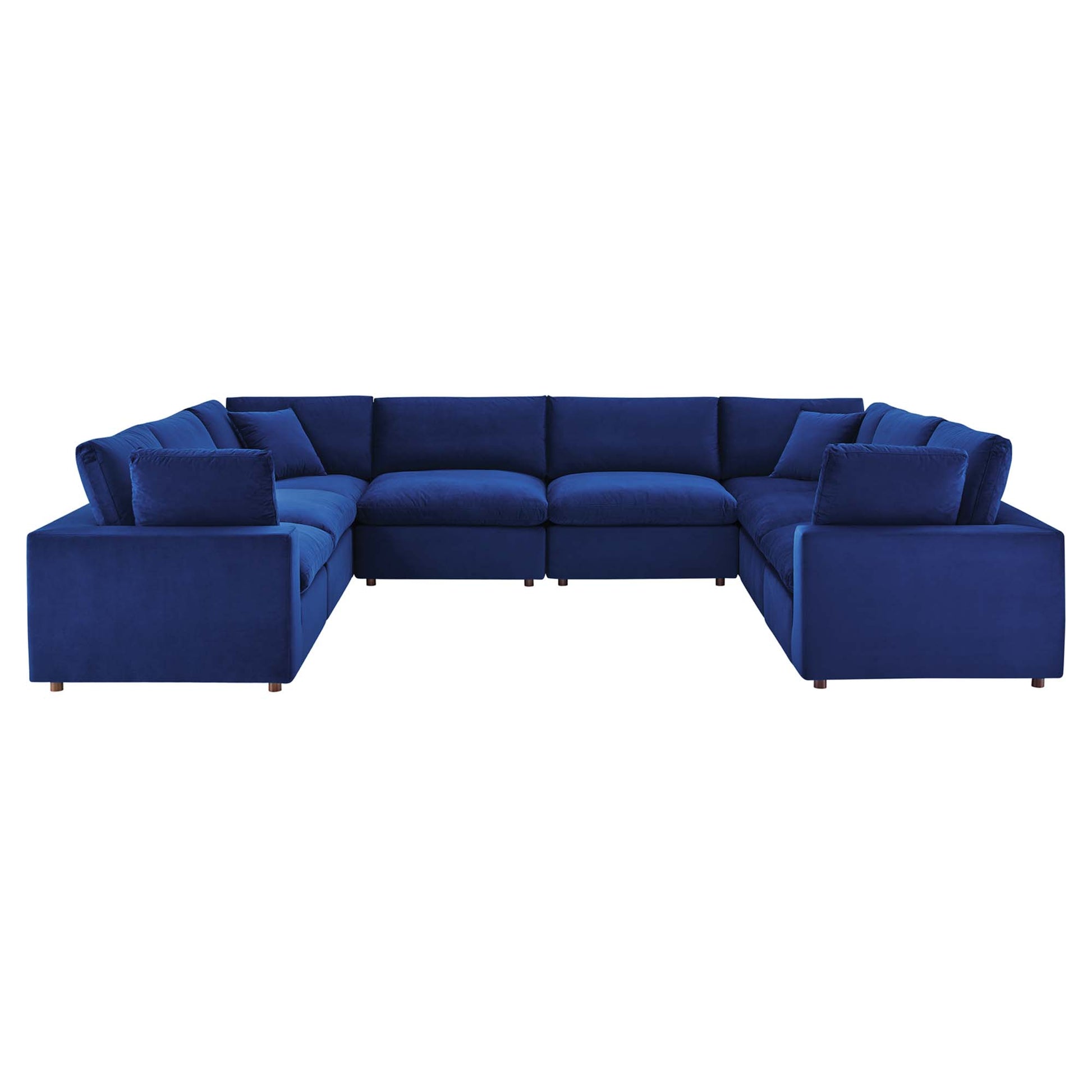 Commix Down Filled Overstuffed Performance Velvet 8-Piece Sectional Sofa