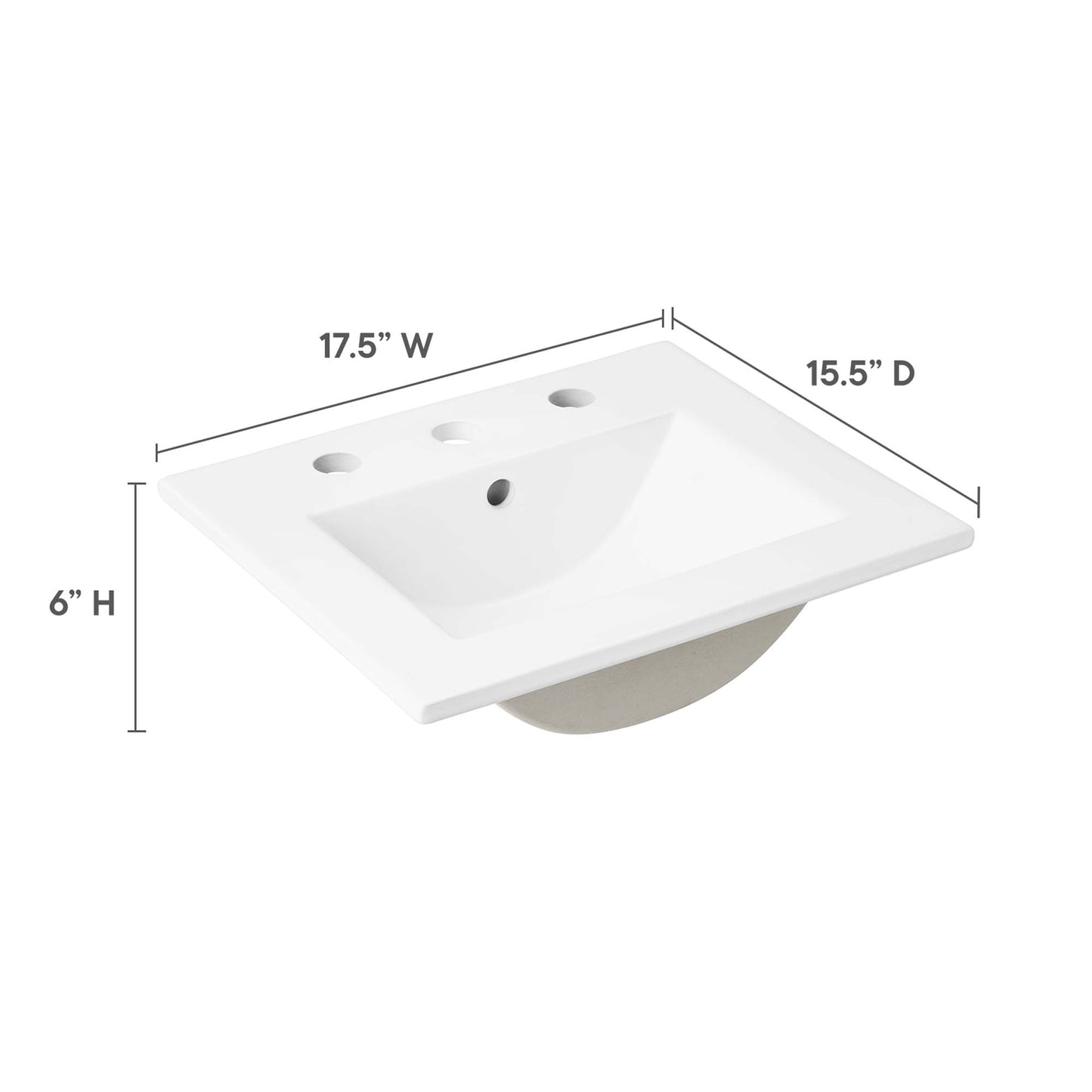 Cayman 18" Bathroom Sink White