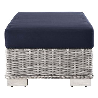 Conway Outdoor Patio Wicker Rattan Ottoman