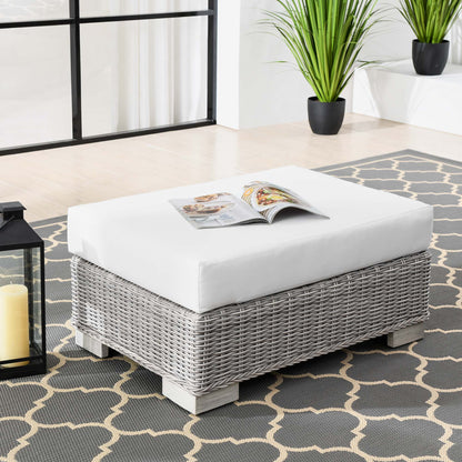 Conway Outdoor Patio Wicker Rattan Ottoman