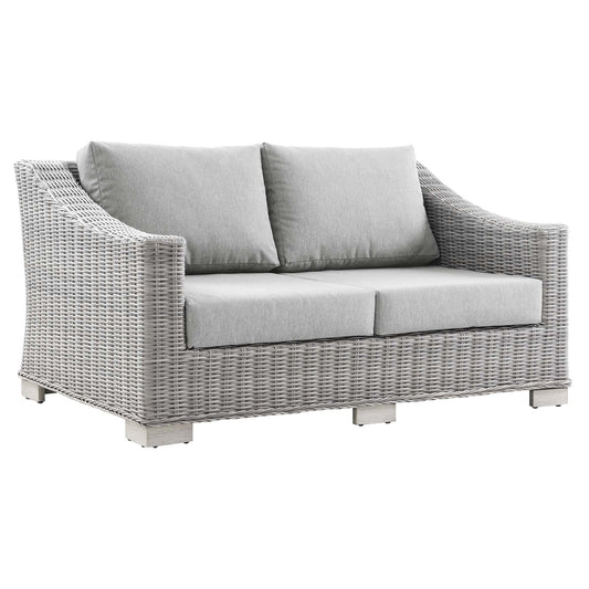 Conway Outdoor Patio Wicker Rattan Loveseat