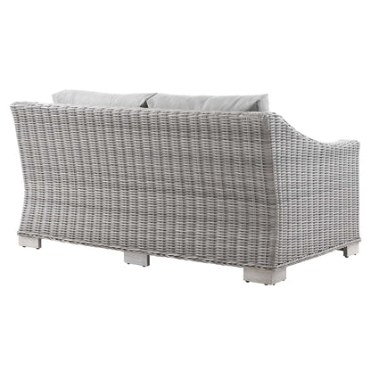 Conway Outdoor Patio Wicker Rattan Loveseat