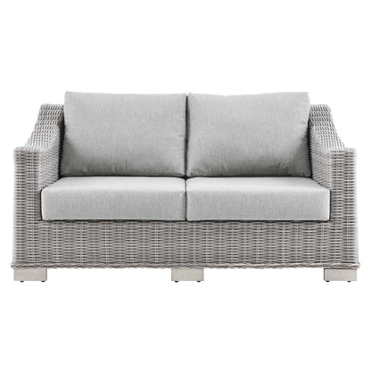 Conway Outdoor Patio Wicker Rattan Loveseat