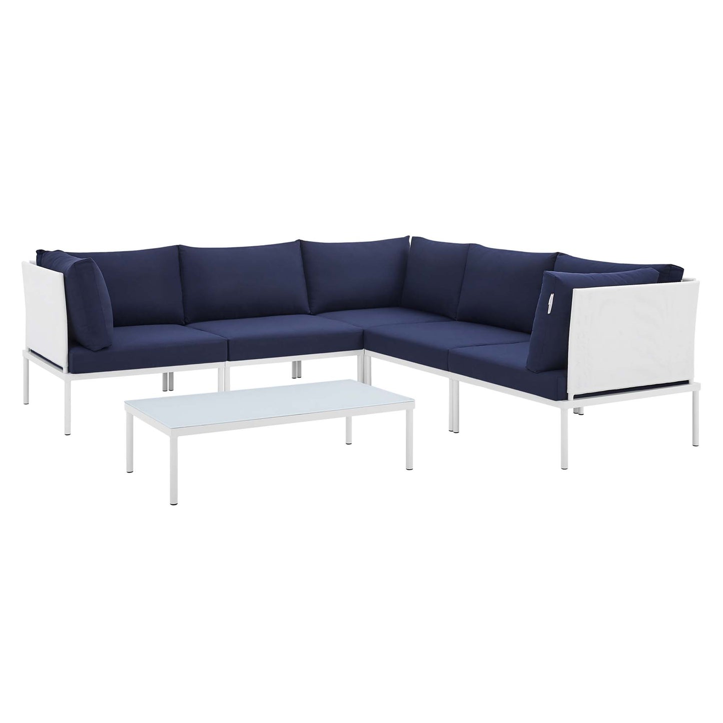 Harmony 6-Piece Sunbrella® Outdoor Patio Aluminum Sectional Sofa Set