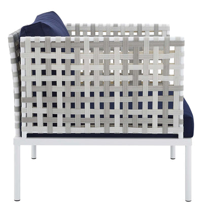 Harmony 8-Piece Sunbrella® Basket Weave Outdoor Patio Aluminum Seating Set