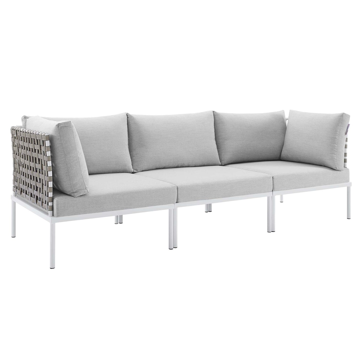 Harmony Sunbrella® Basket Weave Outdoor Patio Aluminum Sofa