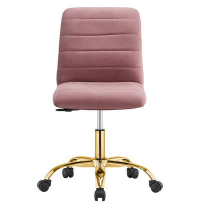 Ripple Armless Performance Velvet Office Chair