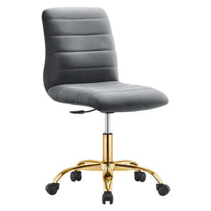 Ripple Armless Performance Velvet Office Chair