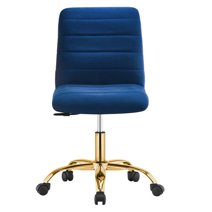 Ripple Armless Performance Velvet Office Chair