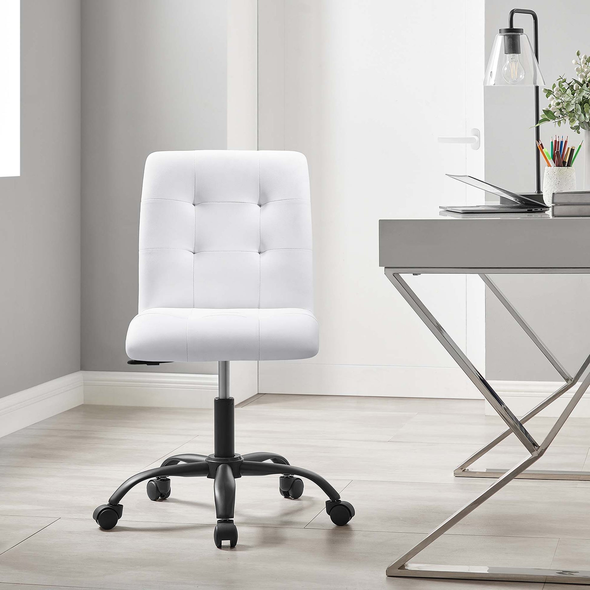 Prim Armless Vegan Leather Office Chair