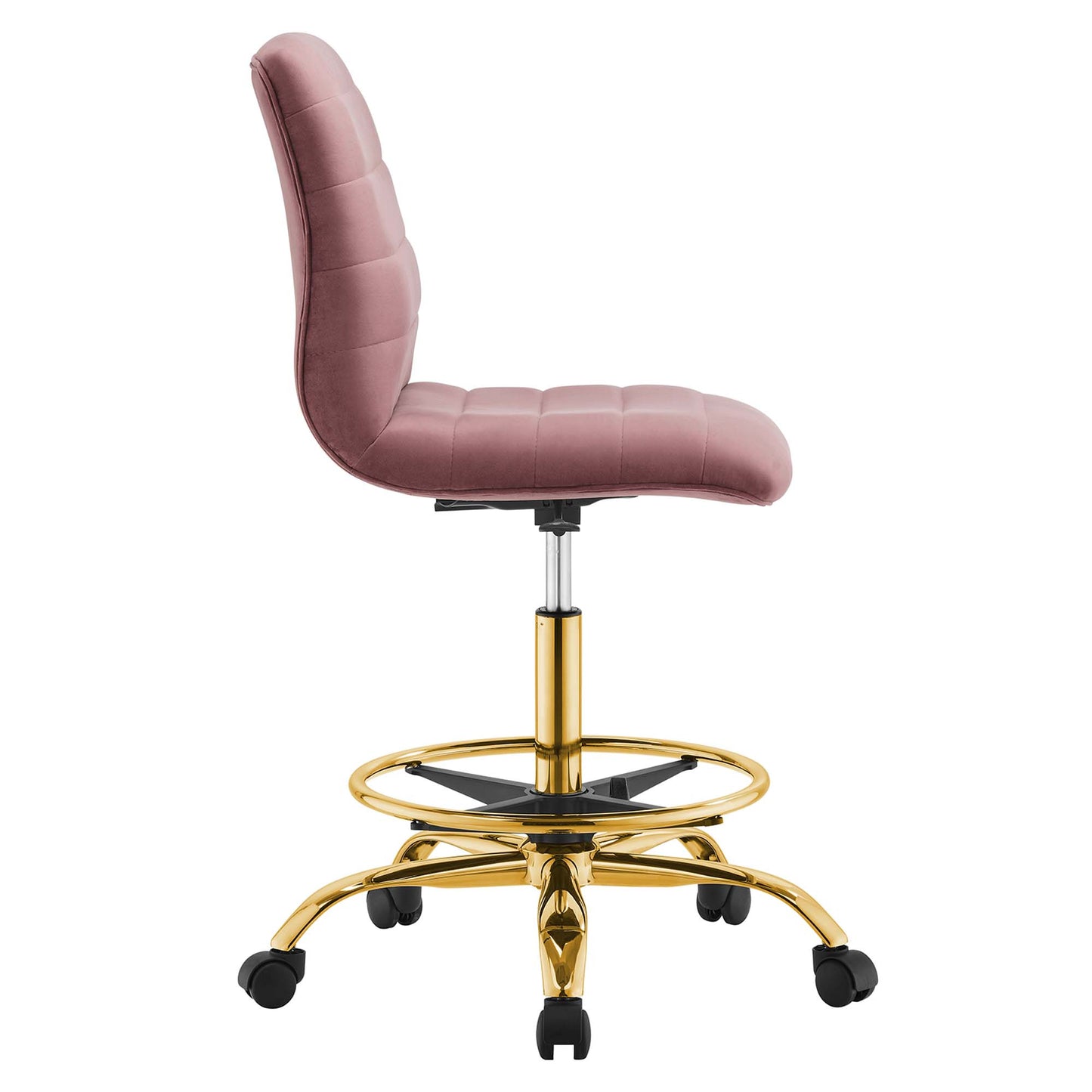 Ripple Armless Performance Velvet Drafting Chair