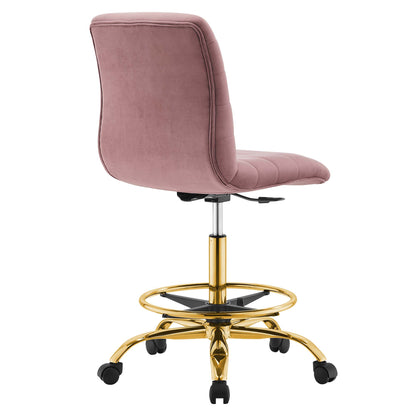 Ripple Armless Performance Velvet Drafting Chair