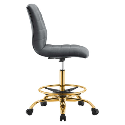 Ripple Armless Performance Velvet Drafting Chair