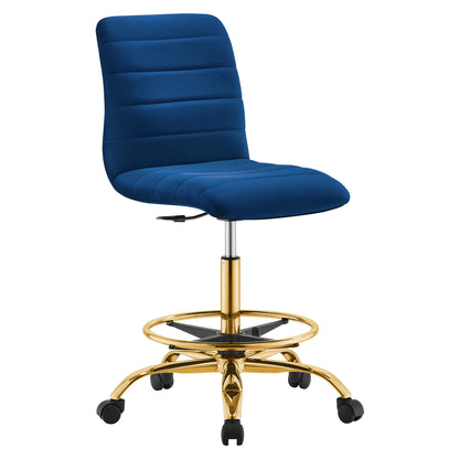 Ripple Armless Performance Velvet Drafting Chair