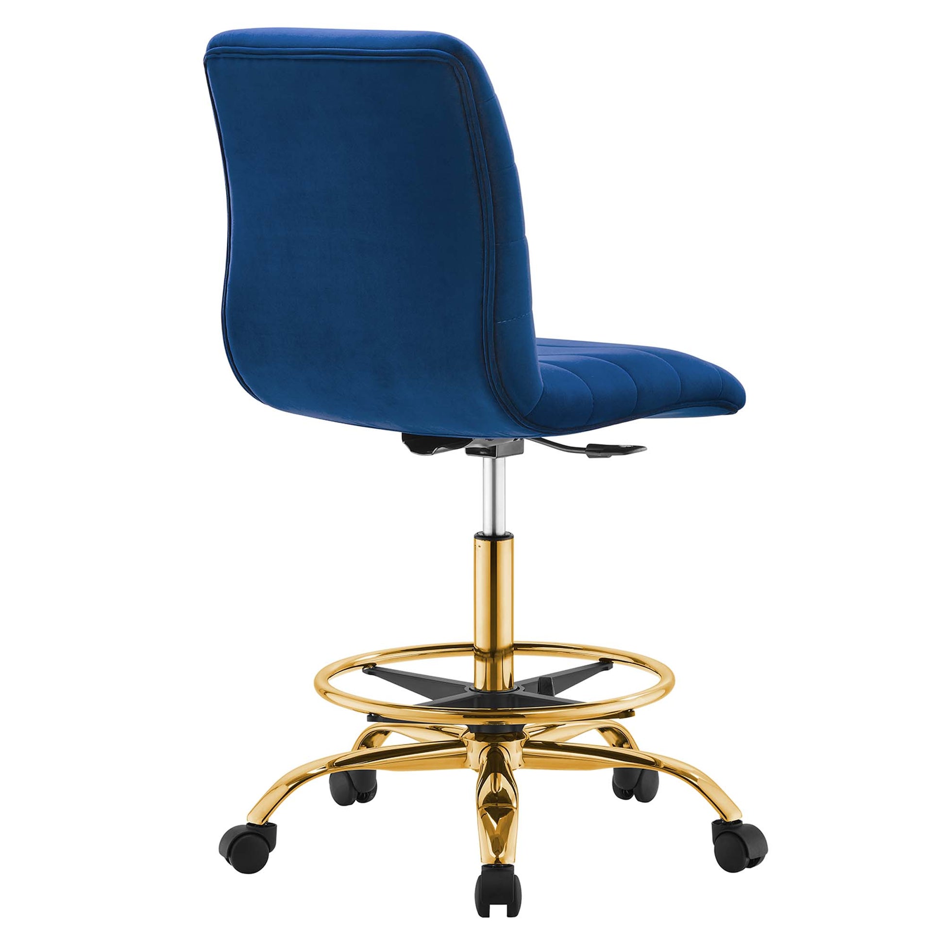 Ripple Armless Performance Velvet Drafting Chair