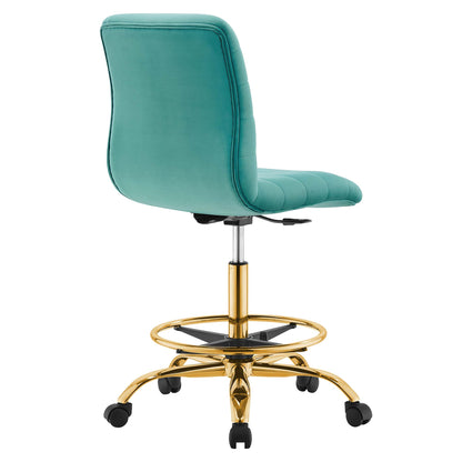 Ripple Armless Performance Velvet Drafting Chair