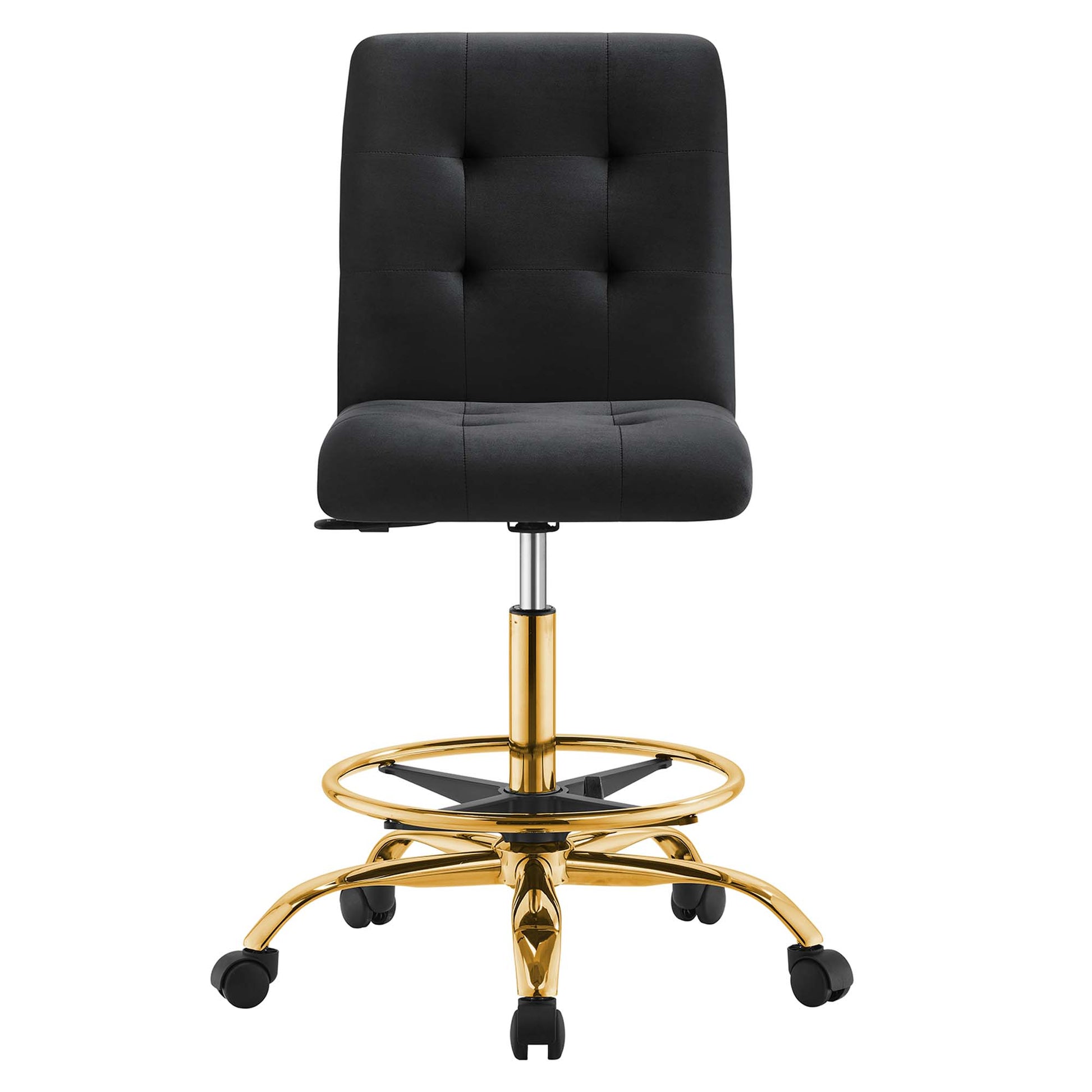 Prim Armless Performance Velvet Drafting Chair