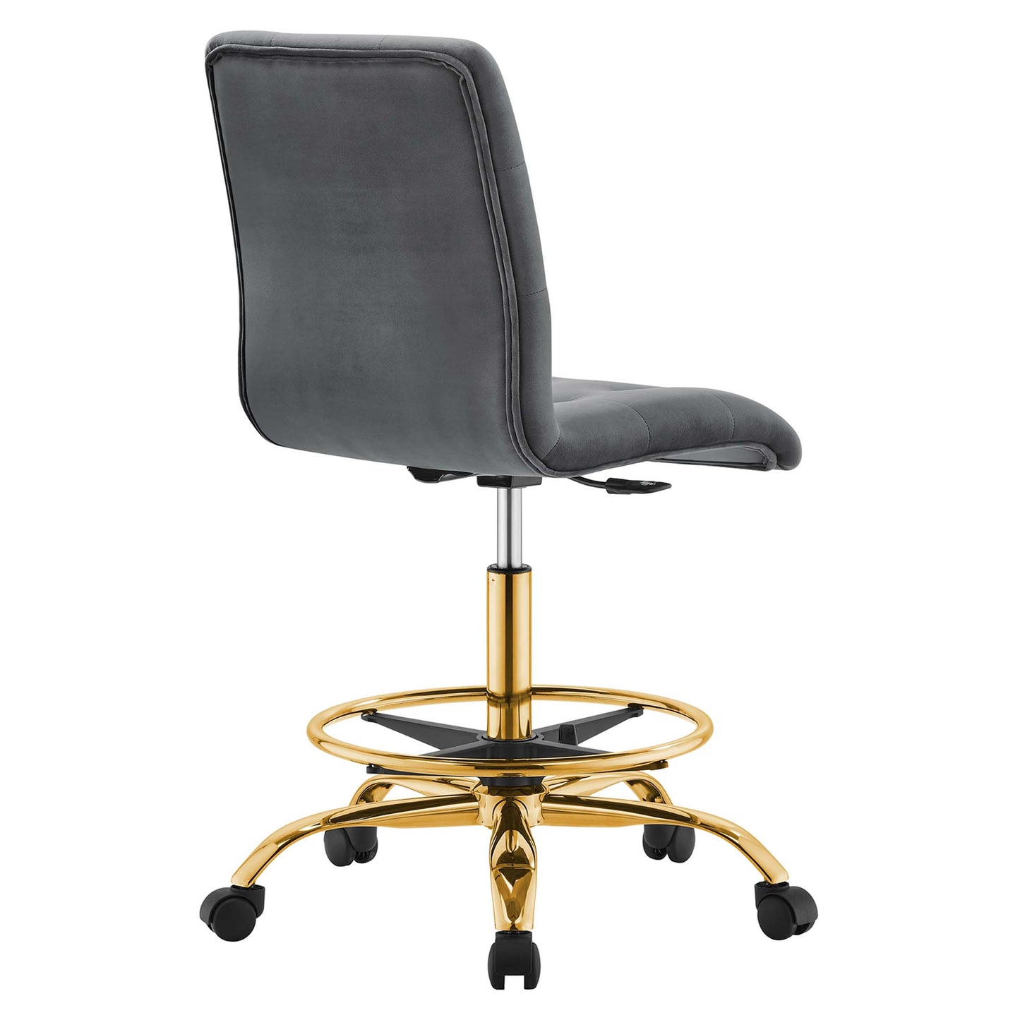 Prim Armless Performance Velvet Drafting Chair