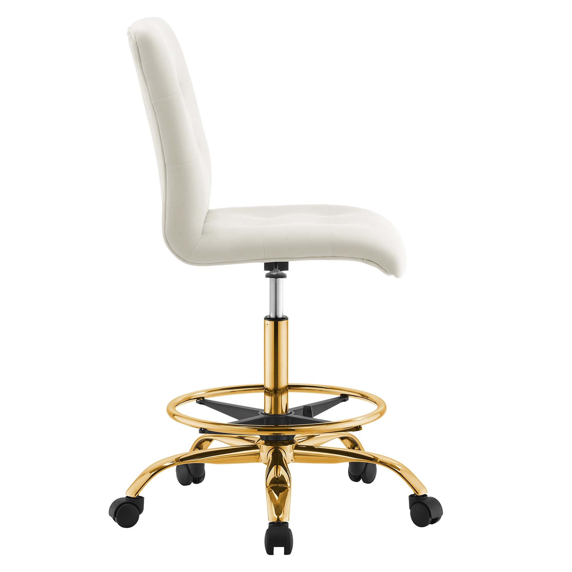 Prim Armless Performance Velvet Drafting Chair