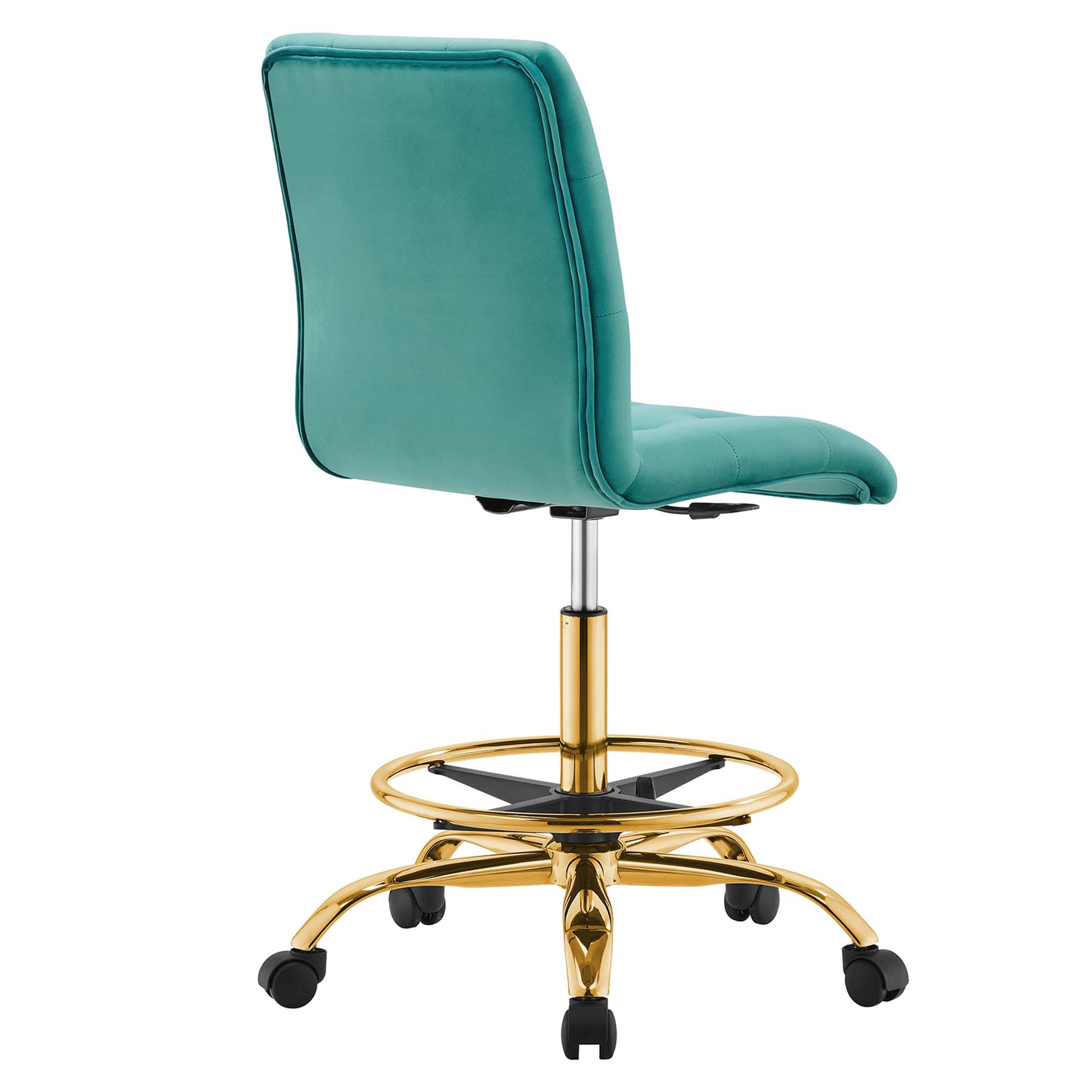 Prim Armless Performance Velvet Drafting Chair