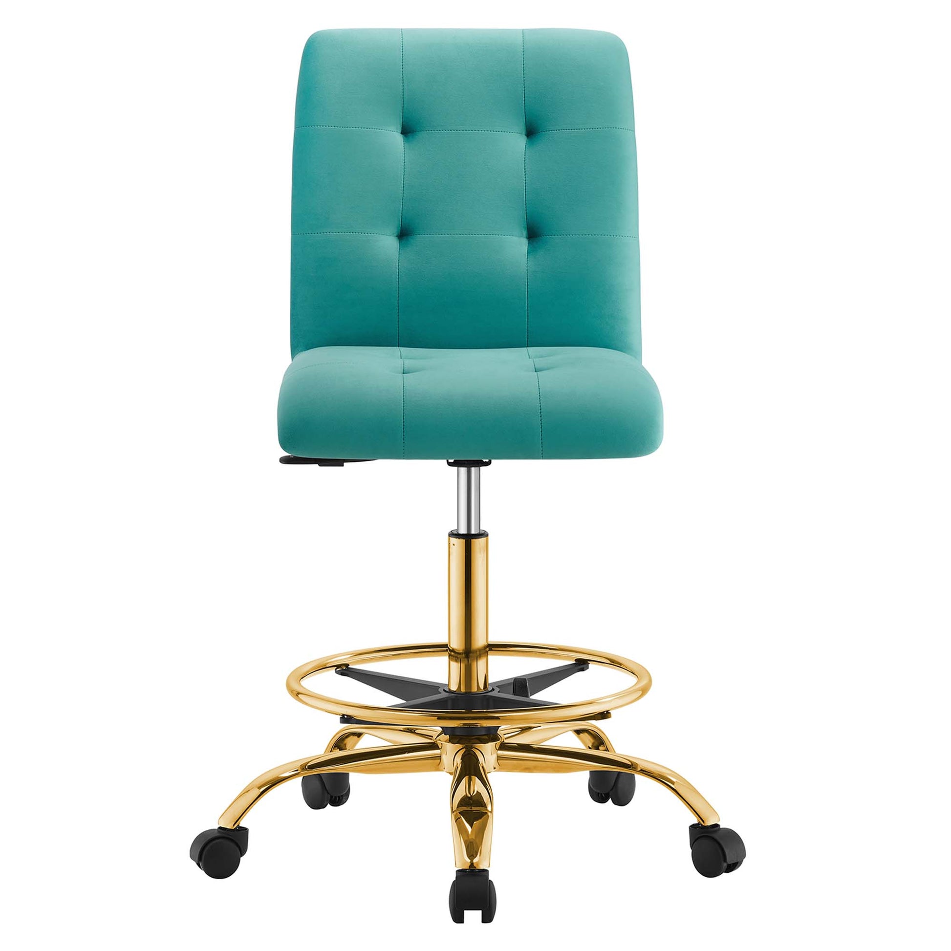 Prim Armless Performance Velvet Drafting Chair