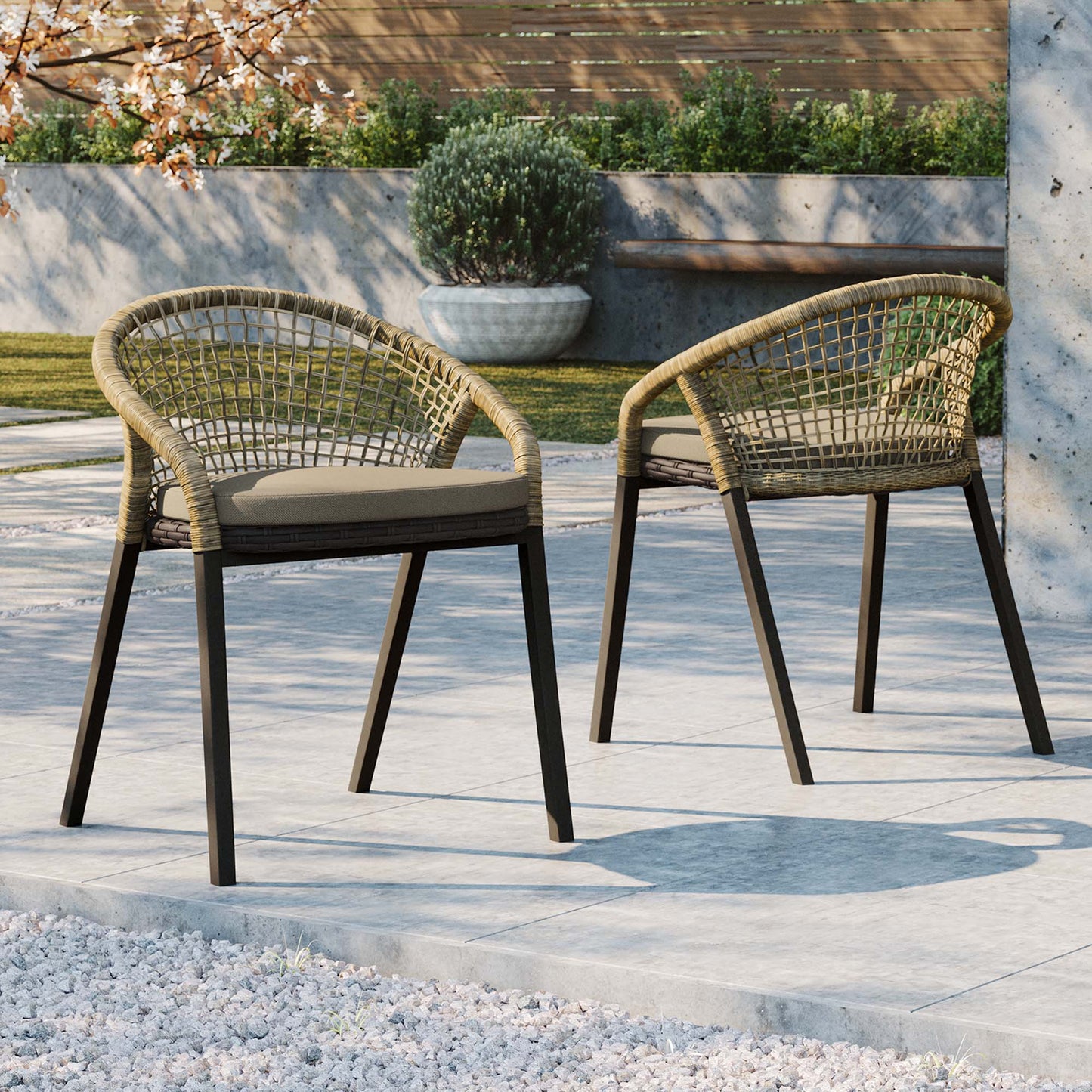 Meadow Outdoor Patio Dining Chairs Set of 2