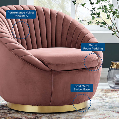 Whirr Tufted Performance Velvet Swivel Chair