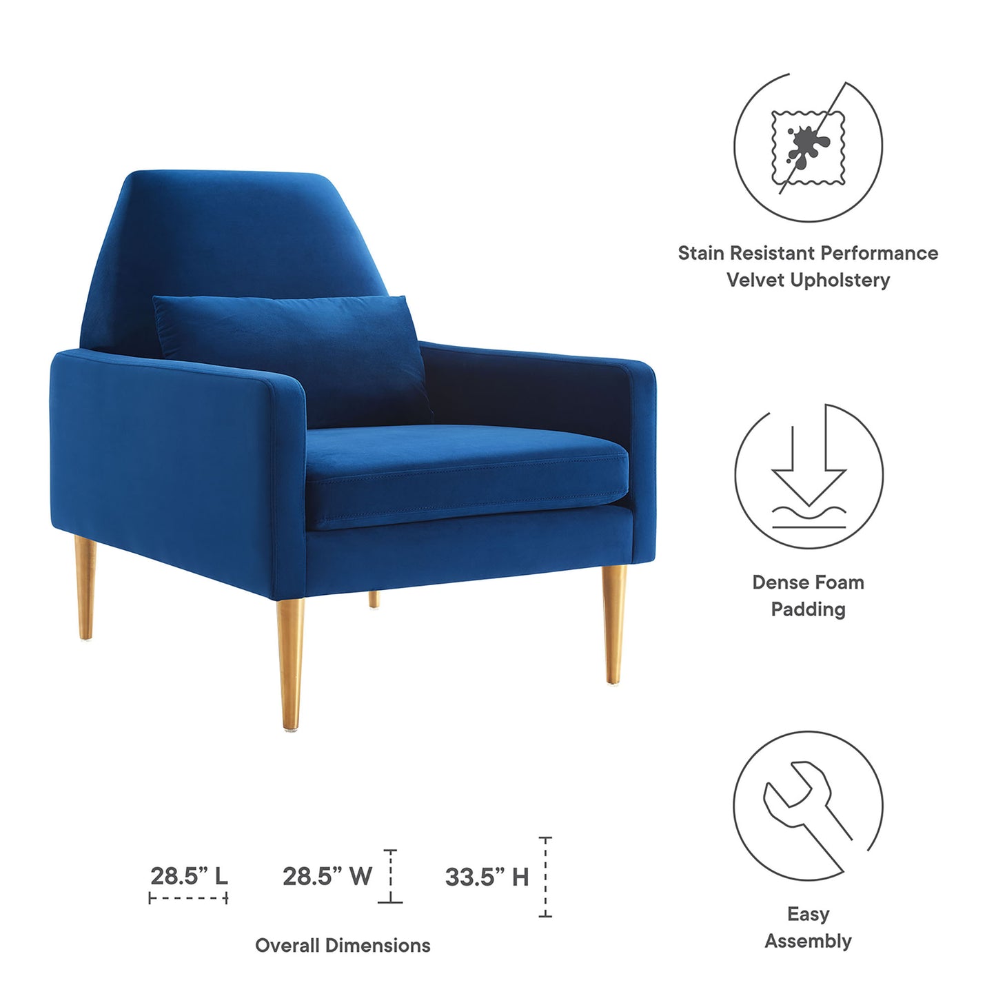 Liliana Performance Velvet Armchair