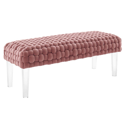 Prologue Woven Performance Velvet Ottoman