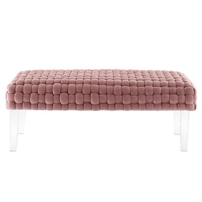 Prologue Woven Performance Velvet Ottoman