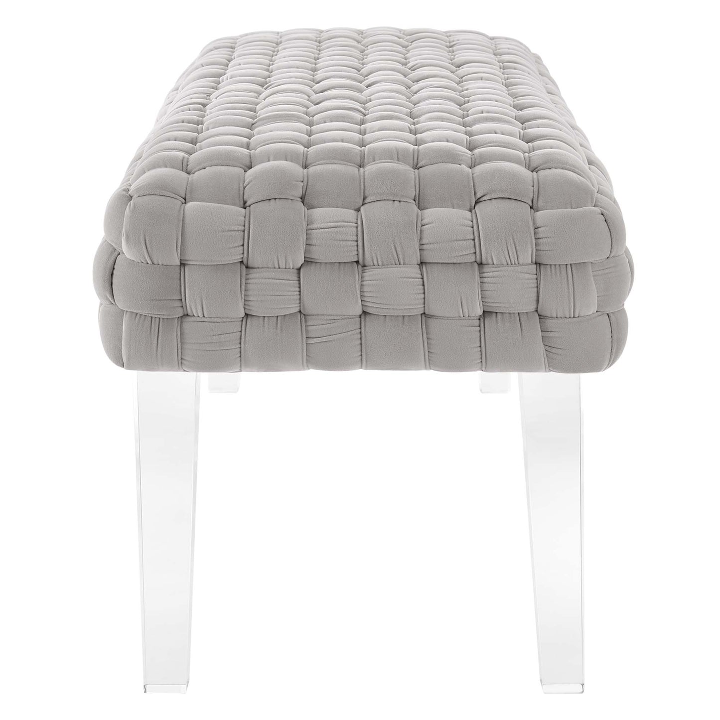 Prologue Woven Performance Velvet Ottoman